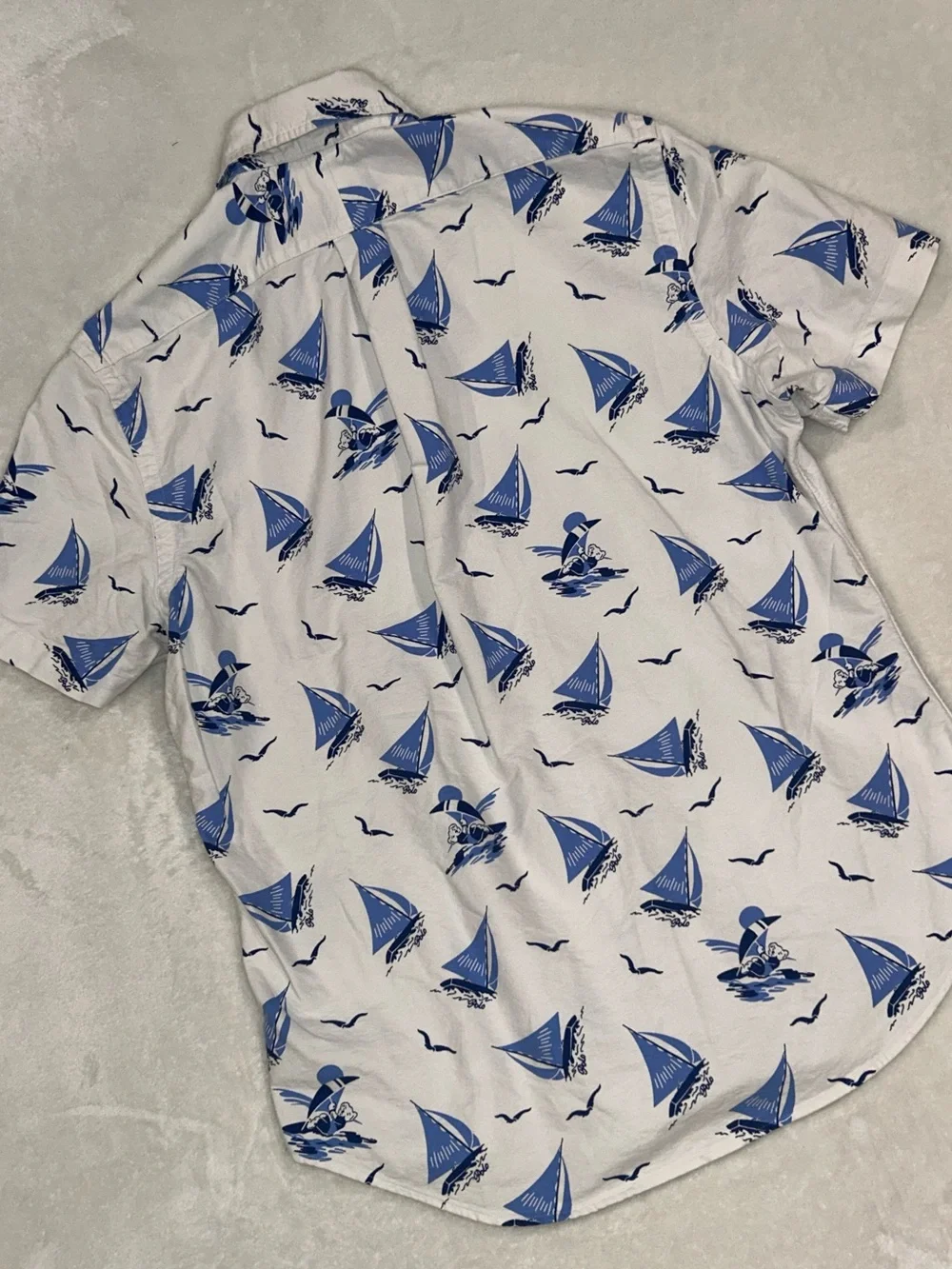 Polo Ralph Lauren Classic Fit Polo Bear button down Oxford Shirt sailboat print